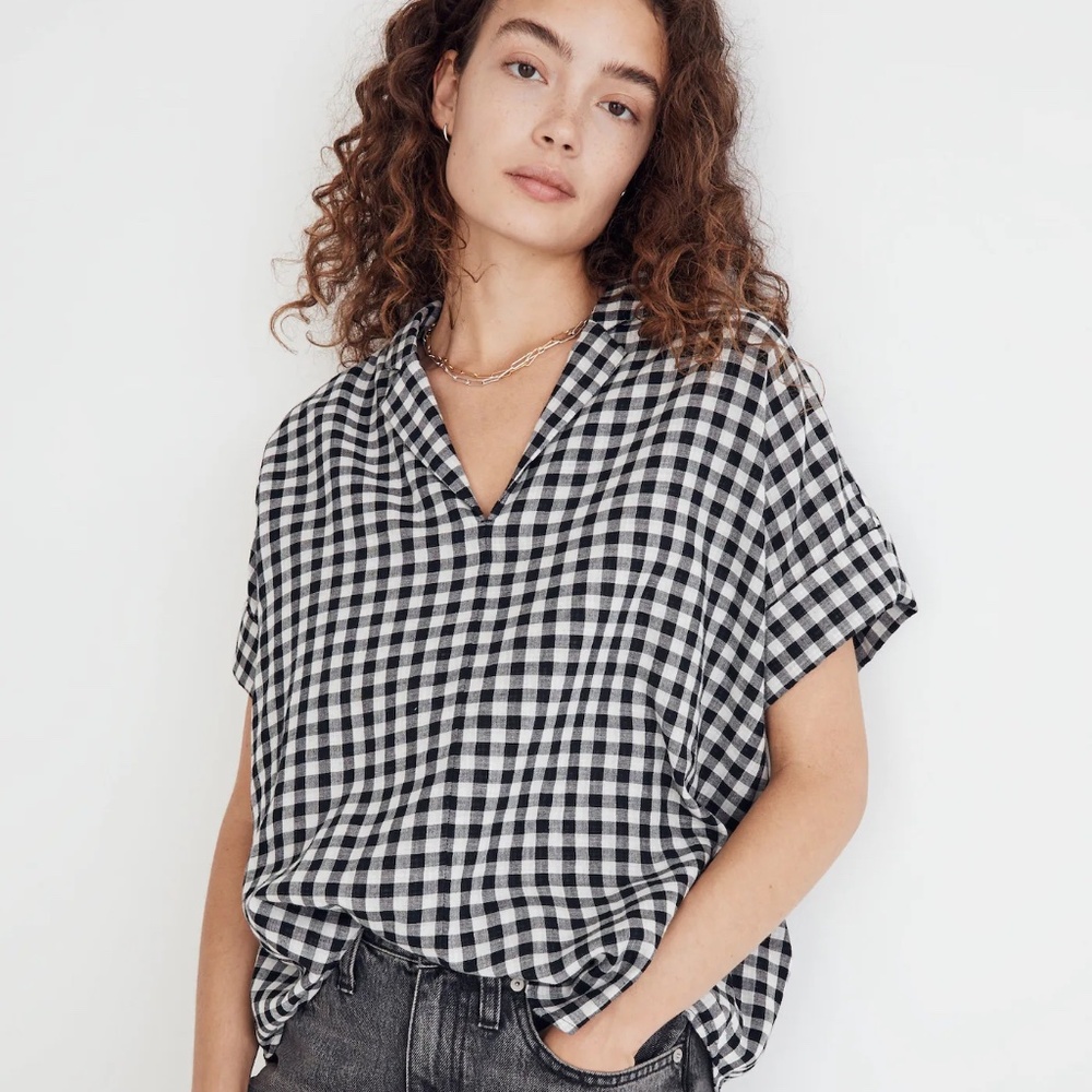 Madewell Swenson Popover Shirt in Double-Faced Gingham